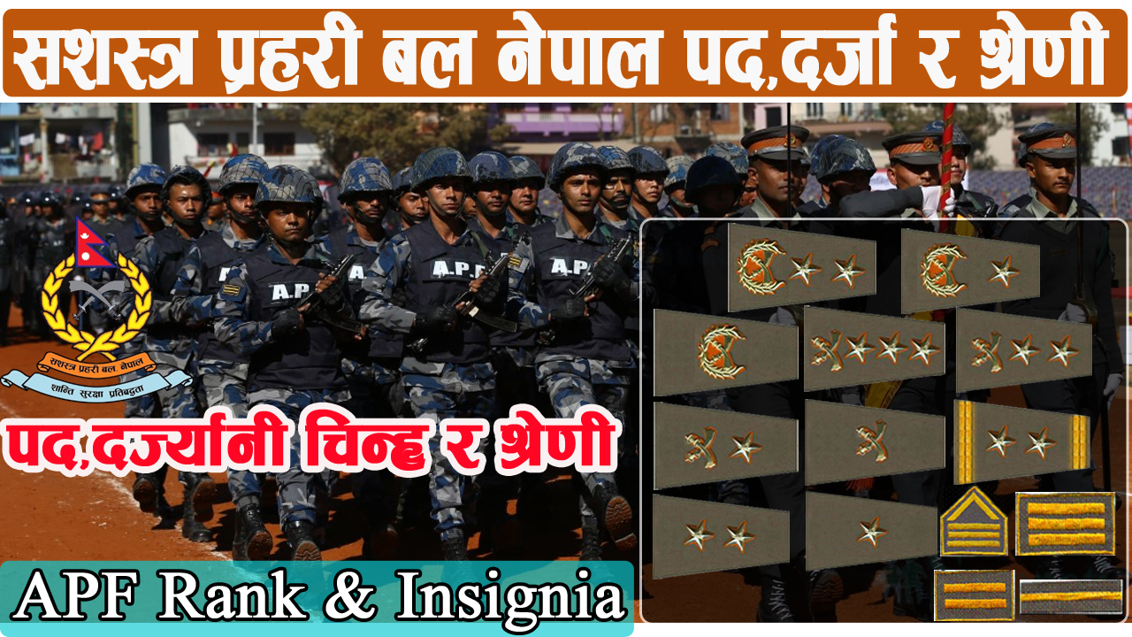 सशस्त्र प्रहरी बलका पद दर्ज्यानी चिन्ह र श्रेणी – AAP LIKHIT TAYARI